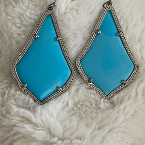 Kendra Scott Silver/Turquoise Alexandra Earrings